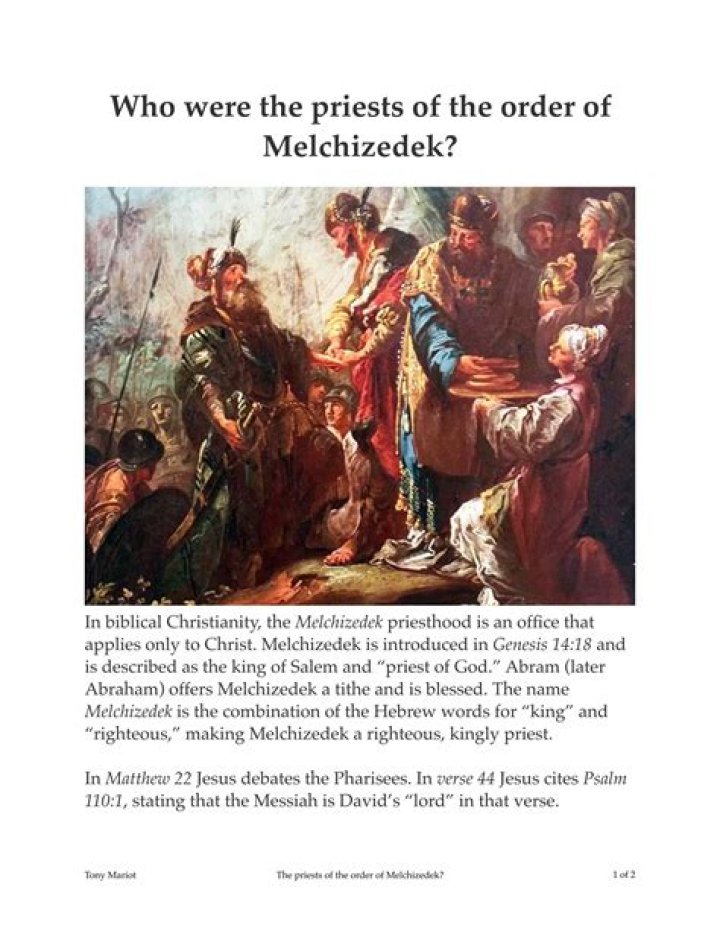How did Melchizedek become a priest