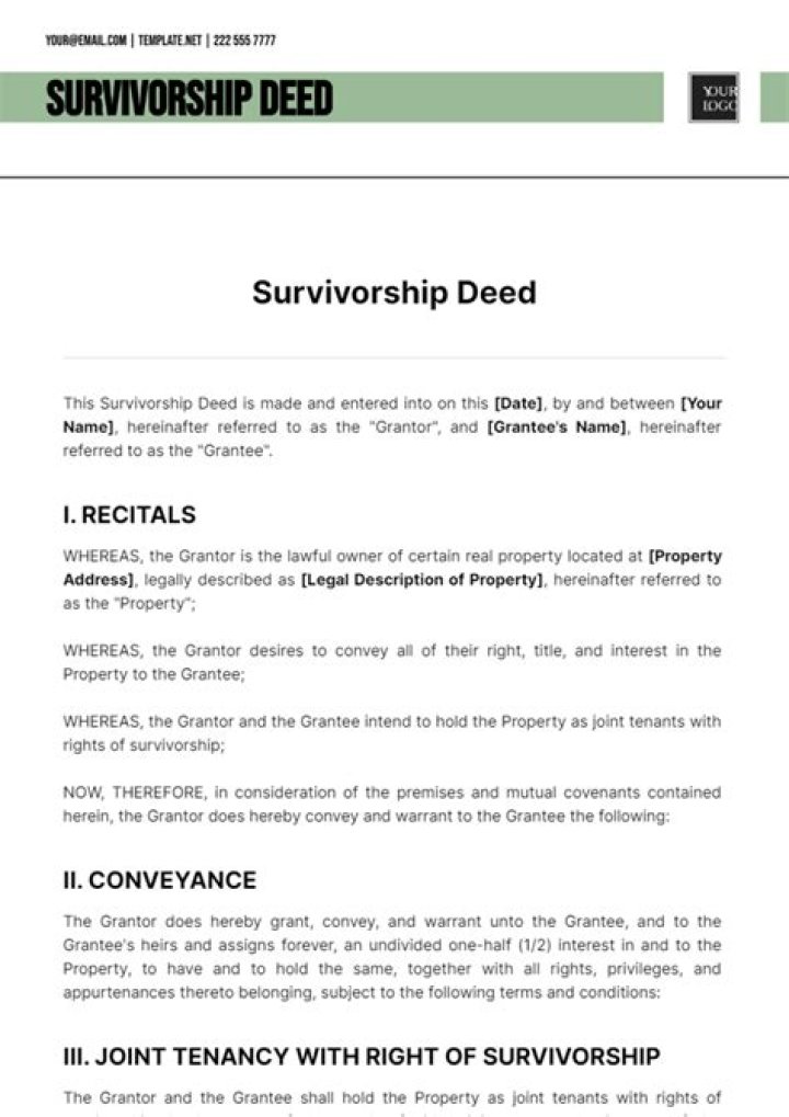 How do I file a survivorship deed
