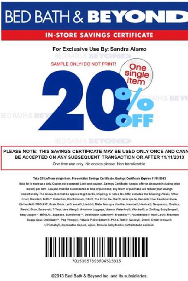 How do I get a 20 off Bed Bath and Beyond Coupon