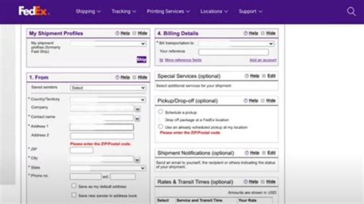 How do I print a FedEx package online