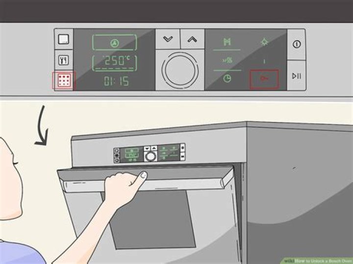 How do I unlock my Bosch oven door