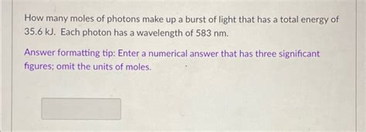 How do you find the moles of photons