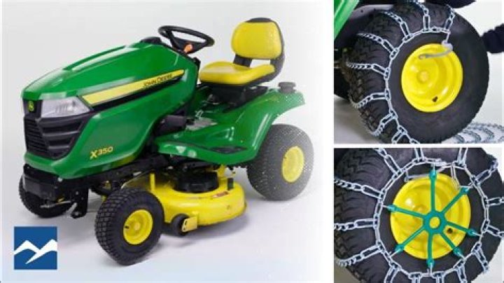 How do you put chains on a lawn mower tire