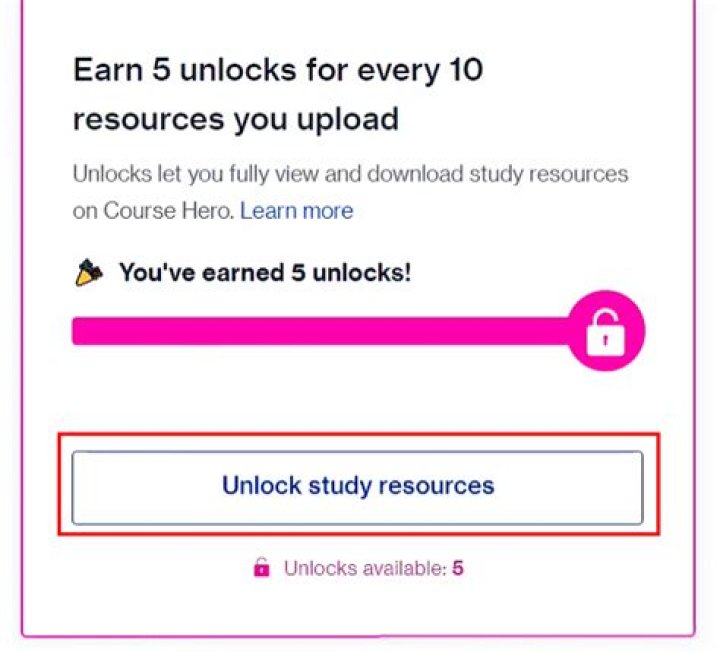 How do you unlock courses on Course Hero
