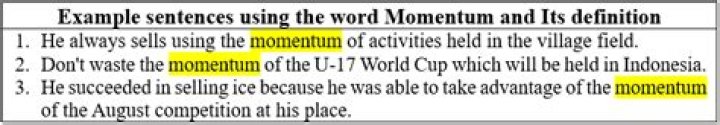 How do you use the word momentum