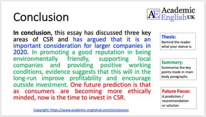 How do you write a chemistry conclusion
