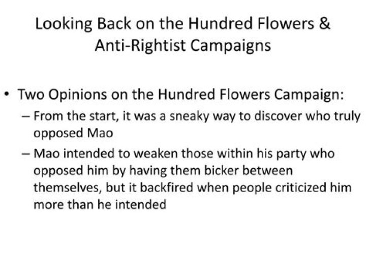 How is the anti rightist campaign a response to the Hundred Flowers campaign