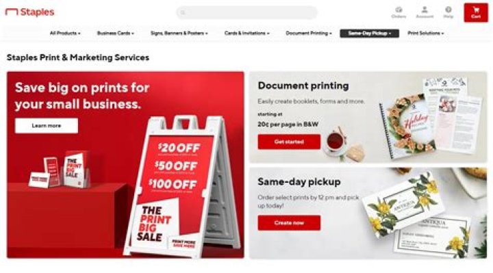 How long will staples hold my print order