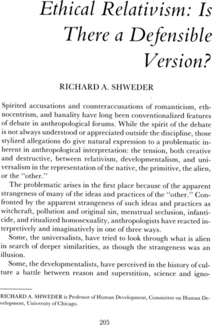 Is ethical relativism defensible