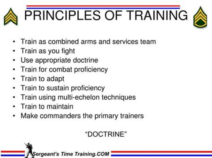 What are the army principles of training