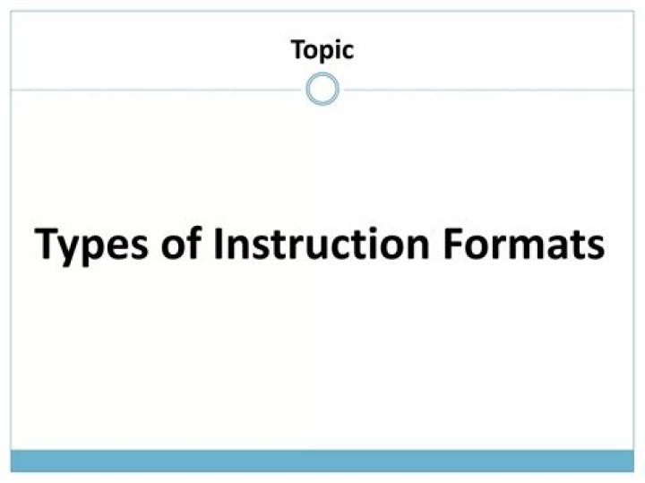 What are the types of instruction format