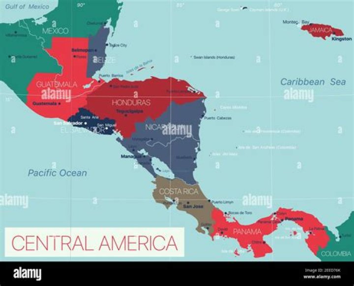 What countries are in Central America map