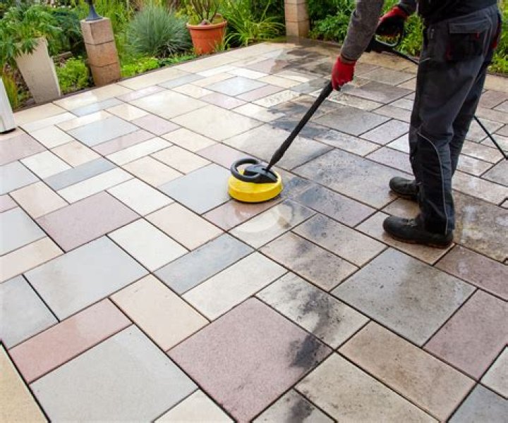 What do you clean patio slabs with
