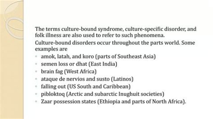 What is an example of a culture bound syndrome