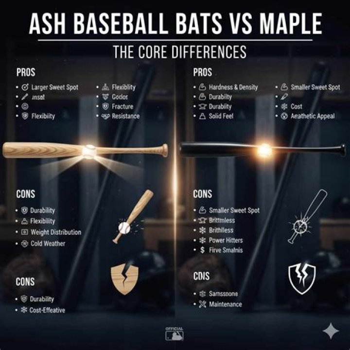 What is the difference between ash and maple wood bats