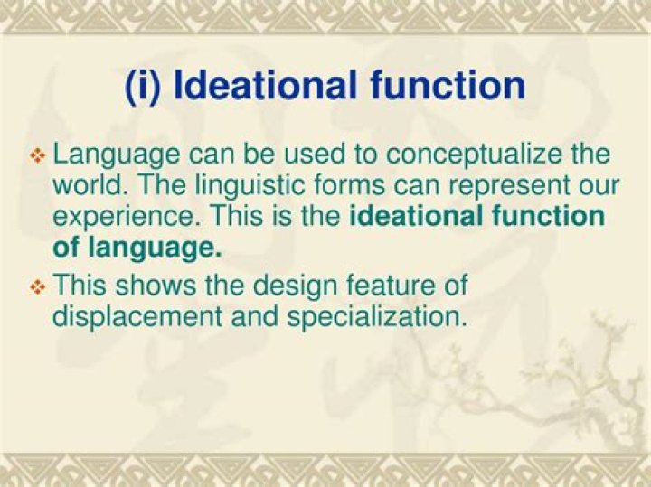 What is the ideational function of language