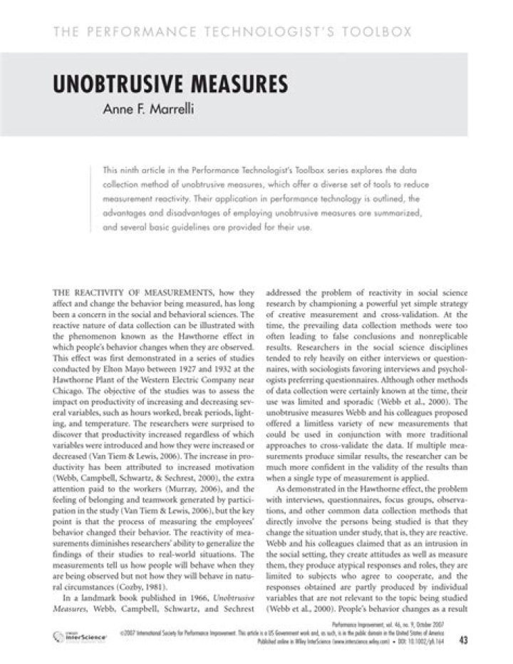 What is the leading disadvantage of unobtrusive measures