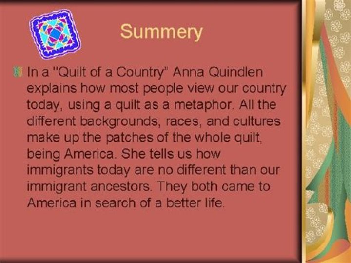 What is the story a quilt of a country about