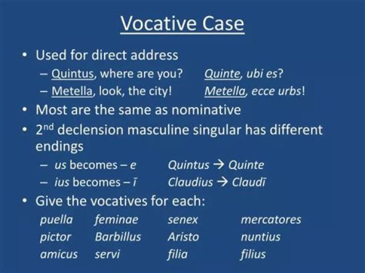 What is the vocative case used for