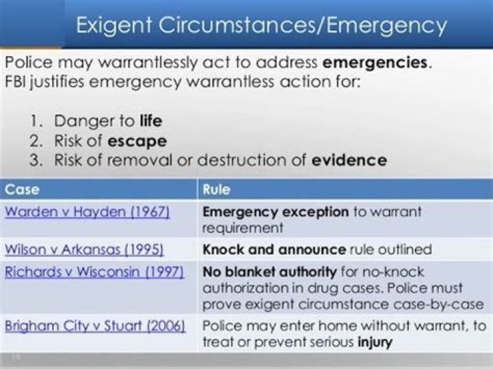 What qualifies as an exigent circumstance