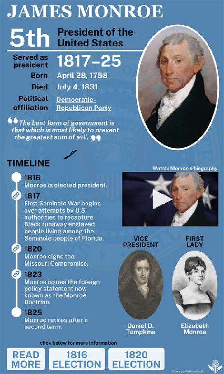 What were some of the major accomplishments of James Monroe as president