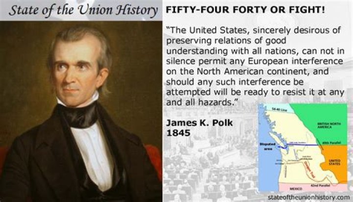 Who has the campaign slogan fifty four forty or fight