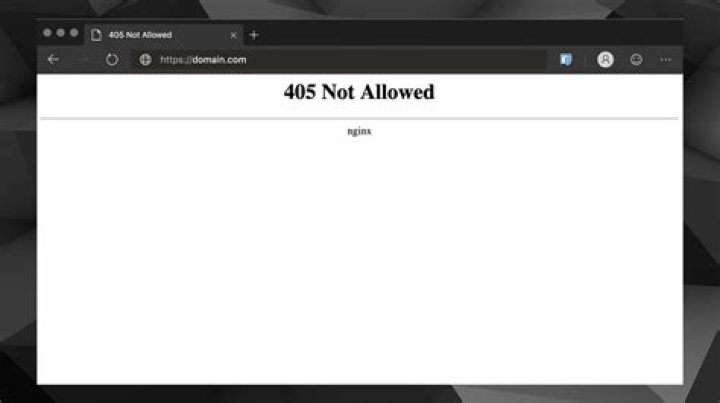 Why does 405 error occur